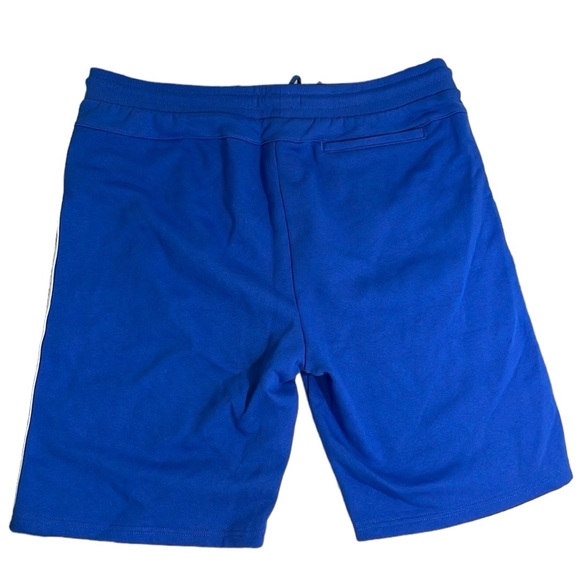 KARL LAGERFELD PARIS Men's Size XL Fleece Logo Tape Royal Blue Shorts. - Picture 4 of 10